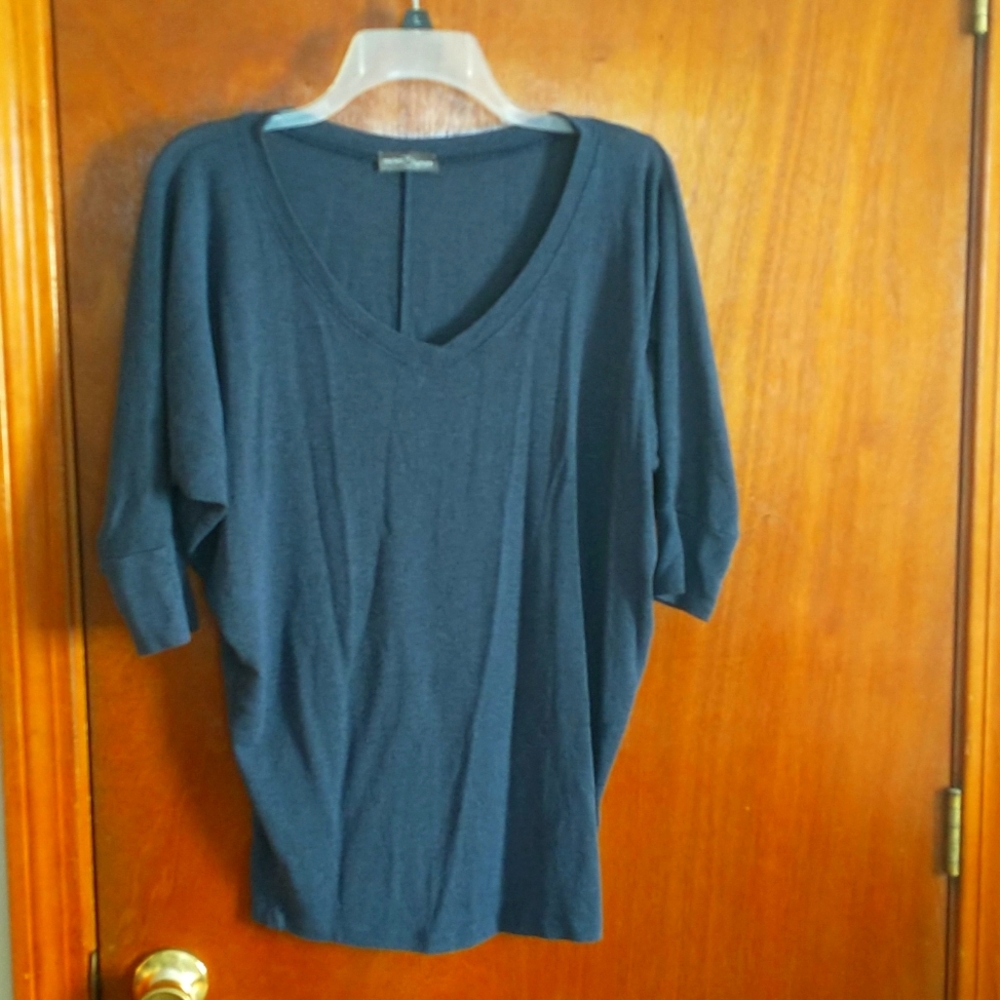 Heathered Blue Drape Top
